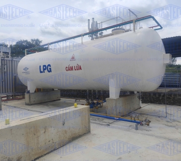 LẮP ĐẶT HỆ THỐNG LPG -BỒN LPG 20 TẤN VÀ MÁY HÓA HƠI KHÔNG DÙNG ĐIỆN 150KG/HR TẠI LÂM ĐỒNG 