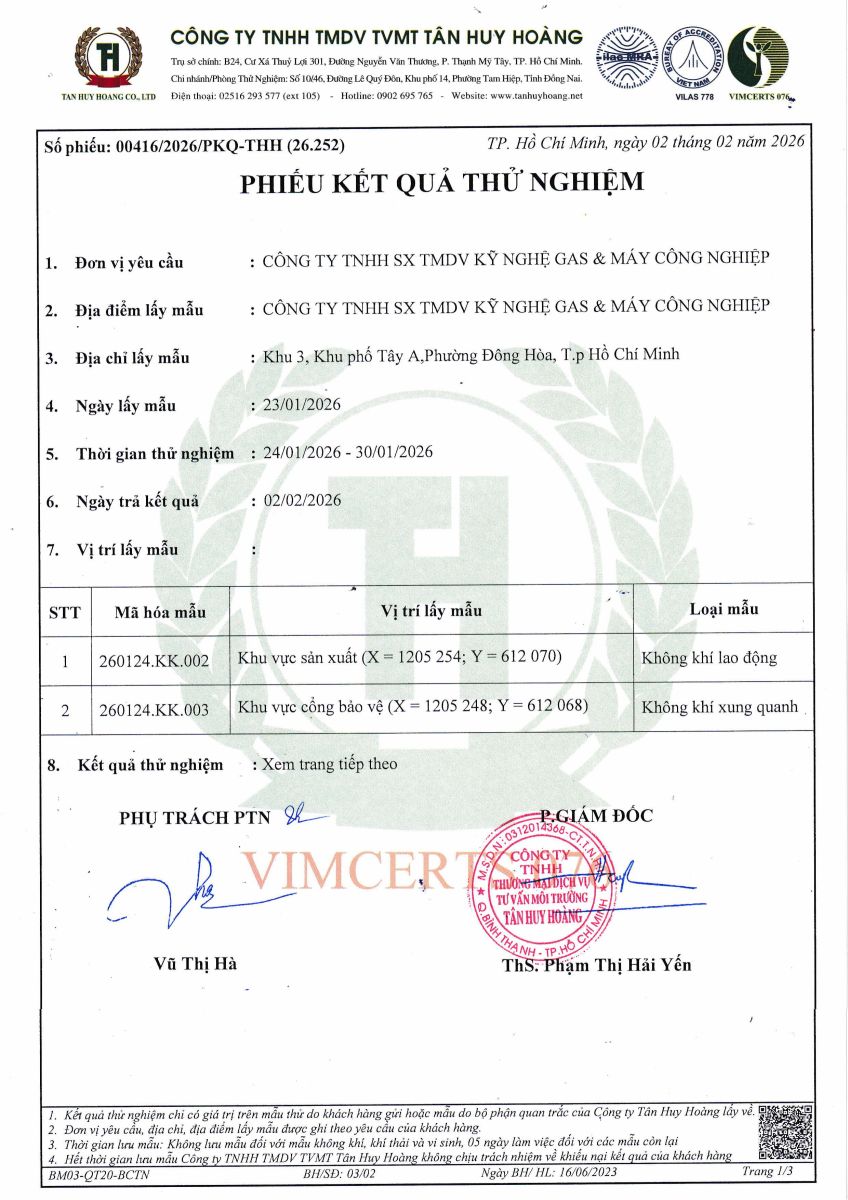 CÔNG BỐ KẾT QUẢ QUAN TRẮC 