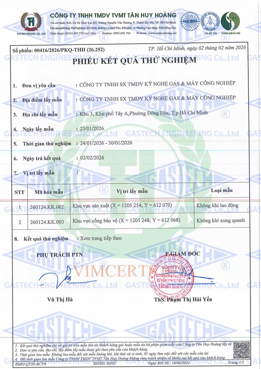 CÔNG BỐ KẾT QUẢ QUAN TRẮC 
